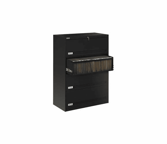Deluxe Retracting Front Lateral File Cabinet 42"W X 52"H - Black By Tennsco