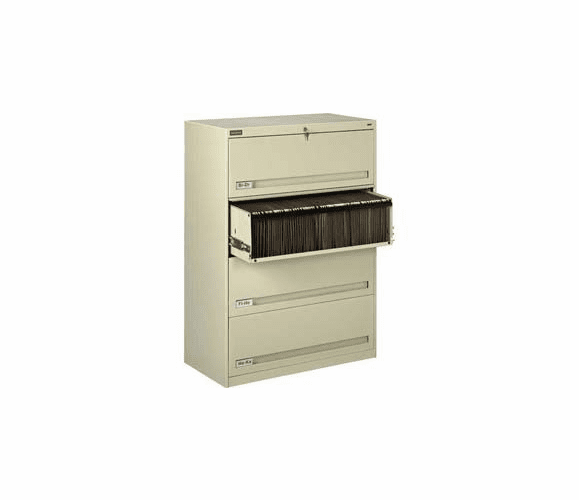 Deluxe Retracting Front Lateral File Cabinet 42"W X 52"H - Putty By Tennsco