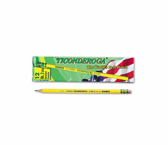 DIX13885 Woodcase Pencil, F #2.5, Yellow Barrel, Dozen By DIXON TICONDEROGA CO.