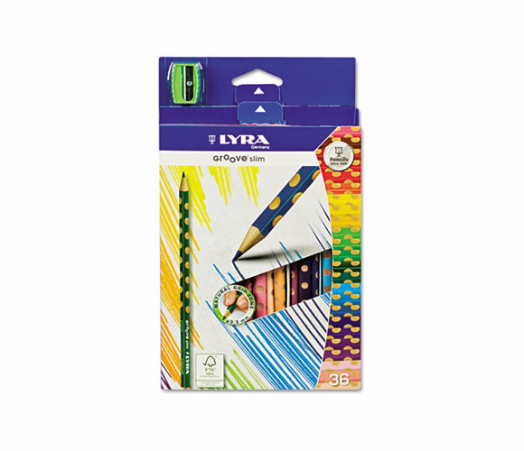 DIX2821360 Groove Slim Colored Pencils, Assorted, 36 per Pack By DIXON TICONDEROGA CO.