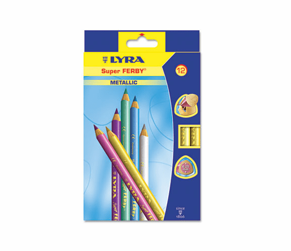 DIX3721122 Super Ferby Woodcase Pencil, Assorted Colors, 6.25 mm, 12 per Pack By DIXON TICONDEROGA CO.