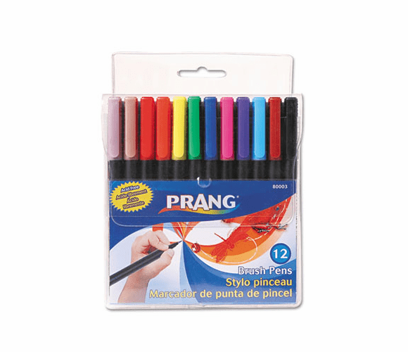 DIX80003 Brush Pens, Flexi-Tip, Assorted Colors, 12/Set By DIXON TICONDEROGA CO.