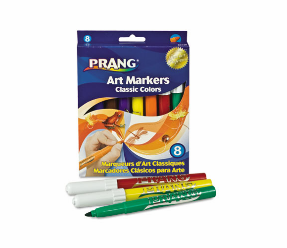 DIX80128 Prang Classic Art Markers, Conical Tip, Eight Colors, 8/Pack By DIXON TICONDEROGA CO.