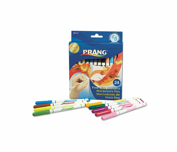 DIX80715 Prang Washable Markers, Fine Point, 24 Assorted Colors, 24/Set By DIXON TICONDEROGA CO.