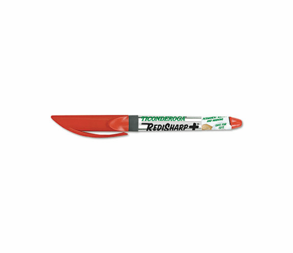 DIX98201 RediSharp Permanent Marker, Fine Point, Red, 12/Pack By DIXON TICONDEROGA CO.