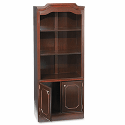 DMI735009 Governor's Series Bookcase With Doors, 3 Shelves, 30w x 14d x 74h, Mahogany By DMI FURNITURE, INC.