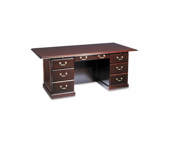 DMI735036 Governor's Series Double Pedestal Desk, 72w x 36d x 30h, Mahogany By DMI FURNITURE, INC.