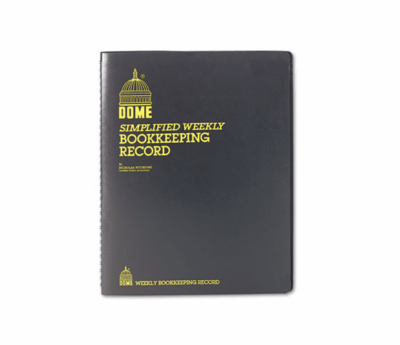 DOM600 Bookkeeping Record, Black Vinyl Cover, 128 Pages, 8 1/2 x 11 Pages By DOME PUBLISHING COMPANY