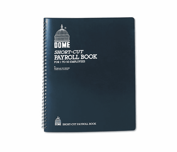 DOM650 Payroll Record, Single Entry System, Blue Vinyl Cover, 8 3/4 x11 1/4 Pages By DOME PUBLISHING COMPANY