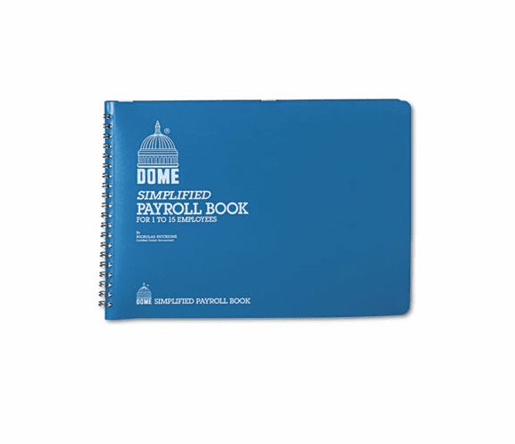 DOM710 Simplified Payroll Record, Light Blue Vinyl Cover, 7 1/2 x 10 1/2 Pages By DOME PUBLISHING COMPANY