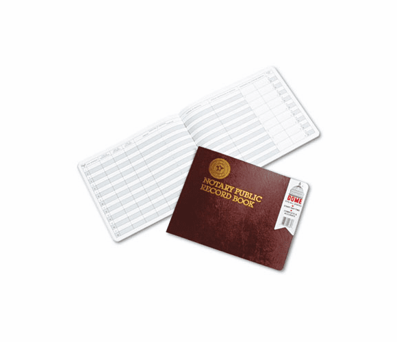 DOM880 Notary Public Record, Burgundy Cover, 60 Pages, 8 1/2 x 10 1/2 By DOME PUBLISHING COMPANY