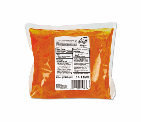 DPR97501EA Liquid Gold Soap Refill, Unscented Liquid, Dispenser, 800ml Bag By DIAL PROFESSIONAL