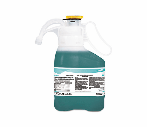 DRA5019211 Crew Restroom Floor & Surface Non-Acid Disinfectant Cleaner, Two 1.4L Bottles By DIVERSEY