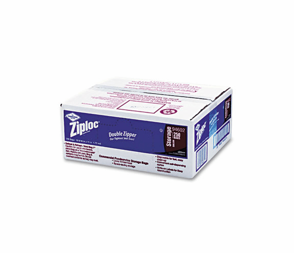 DRA94602 Double Zipper Bags, Plastic, 1 gal, 1.75 mil, Clear w/Write-On Panel, 250/Box By DIVERSEY