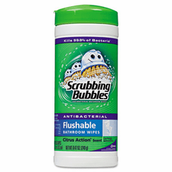 DRACB232237 Antibacterial Flushable Bathroom Wipes, Citrus, 7 x 8, White, 28 Wipes/Canister By DIVERSEY
