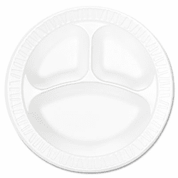 DRC10CPWC Concorde Foam Plate, Compartmented, 10 1/4" Dia., WE, 125/Pack, 500/Carton By DART
