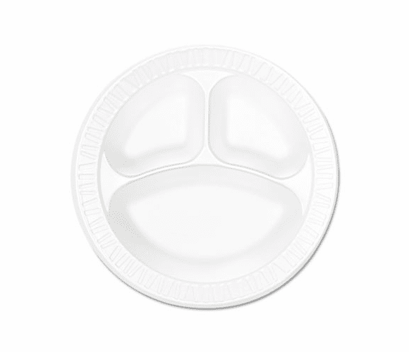 DRC10CPWC Concorde Foam Plate, Compartmented, 10 1/4" Dia., WE, 125/Pack, 500/Carton By DART