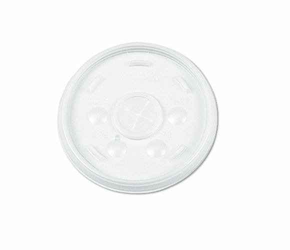 DRC12SL Plastic Lids, for 12-oz. Hot/Cold Foam Cups, Slip-Thru Lid, WE, 1000/Carton By DART