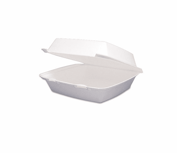 DRC85HT1 Carryout Food Containers,Foam Hinged 1-Compartment,8-3/8x7-7/8x3-1/4,200/Carton By DART