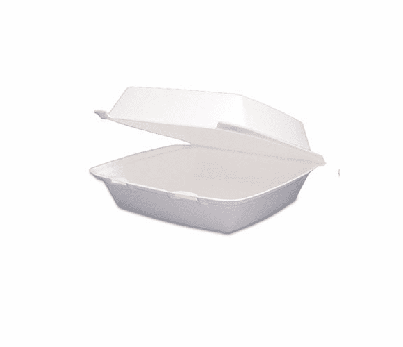 DRC95HT1 Carryout Food Container, Foam Hinged 1-Compartment, 9-1/2 x 9-1/4 x 3, 200/Ctn By DART
