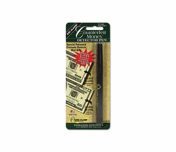 DRI351B1 Smart Money Counterfeit Bill Detector Pen for Use w/U.S. Currency By DRI-MARK PRODUCTS
