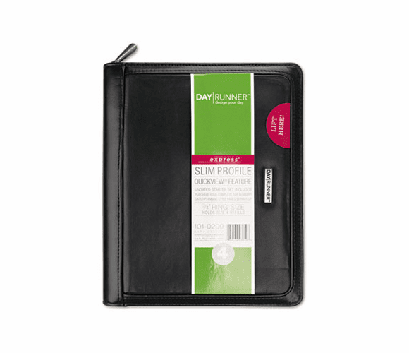 DRN1010299 Express Windsor Refillable Planner, Black, 5 1/2" x 8 1/2" By DAY RUNNER,INC.