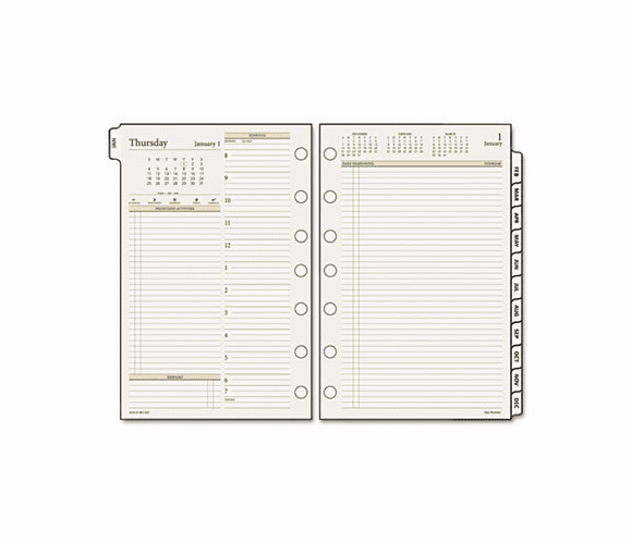 DRN481225 PRO Recycled Two-Page-per-Day Planning Pages, 5-1/2 x 8-1/2,, 2013 By DAY RUNNER,INC.