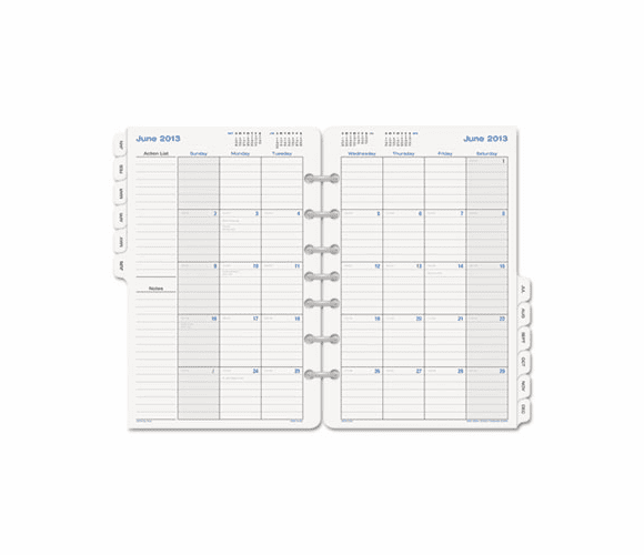 DTM12024130101A Simply Stated Monthly Tabbed Planner Refill, 8-1/2 x 5-1/2, 2013 By DAYTIMER'S INC.