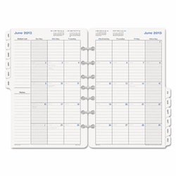 DTM12024130101A Simply Stated Monthly Tabbed Planner Refill, 8-1/2 x 5-1/2, 2013 By DAYTIMER'S INC.