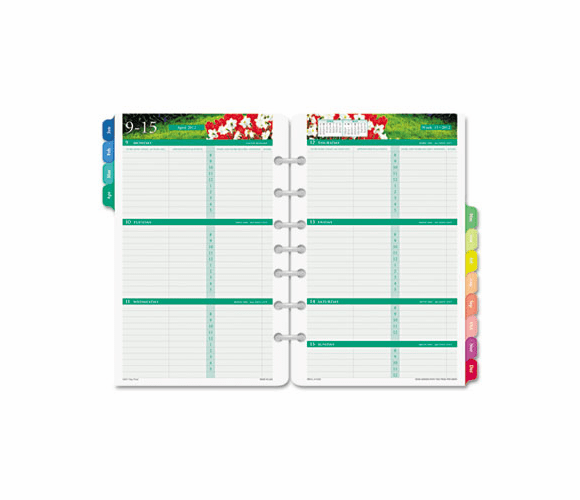 DTM134931301 Garden Path Dated Two-Page-per-Week Organizer Refill, 5-1/2 x 8-1/2, 2013 By DAYTIMER'S INC.