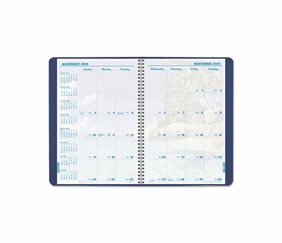 DTM322861301 Coastlines Wirebound Monthly Planner, 8 x 11-7/8, 2013 By DAYTIMER'S INC.
