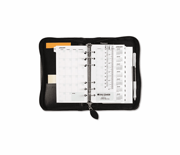 DTM41746 Bonded Leather Organizer Starter Set, 3-3/4 x 6-3/4, Black By DAYTIMER'S INC.