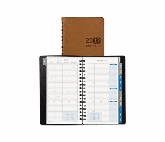 DTM452021301 Essentials Monthly Planner, 3-1/2 x 6-1/2, Brown, 2013 By DAYTIMER'S INC.