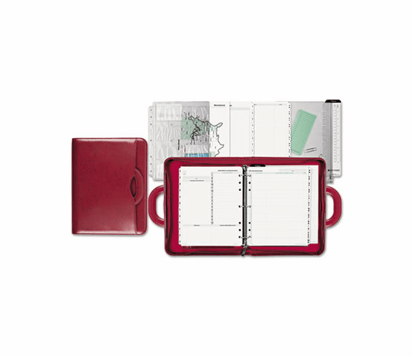 DTM46463 Attach� Style Starter Set Organizer, 3-Ring, Simulated Leather, 8 1/2 x 11, Red By DAYTIMER'S INC.
