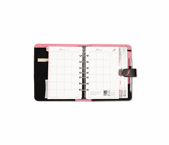 DTM48391 Pink Ribbon Organizer Starter Set w/Microfiber Binder, 5-1/2 x 8-1/2, Black/Pink By DAYTIMER'S INC.