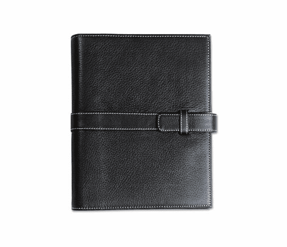 DTM49359 Pebble-Grain Leather Organizer Starter Set w/Slip-Tab, 5-1/2 x 8-1/2, Black By DAYTIMER'S INC.