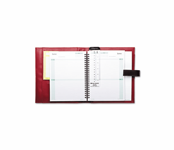 DTM81085 Two-Tone Vinyl Wirebound Organizer Starter Set, 8-1/2 x 11, Black w/Red Interior By DAYTIMER'S INC.