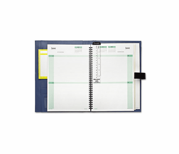 DTM81096 2-Tone Vinyl Wirebound Organizer Starter, 5-1/2 x 8-1/2, Black w/Blue Interior By DAYTIMER'S INC.