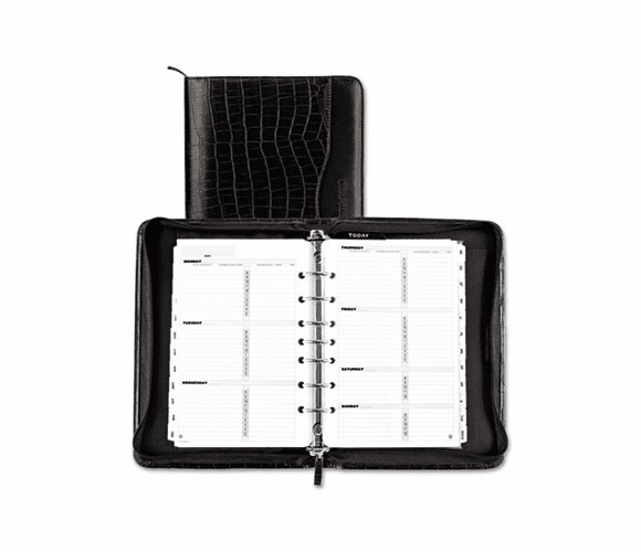 DTM81480 Faux Croc Vinyl Starter Set Organizer, 5-1/2 x 8-1/2, Black By DAYTIMER'S INC.