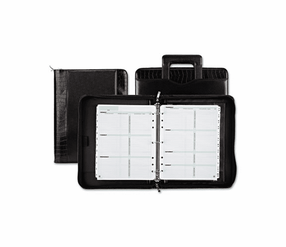 DTM81490 Faux Croc Vinyl Starter Set Organizer, 8-1/2 x 11, Black By DAYTIMER'S INC.