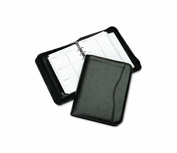 DTM82631 Avalon Leatherlike Vinyl Zippered Organizer Starter Set, 5-1/2 x 8-1/2, Black By DAYTIMER'S INC.