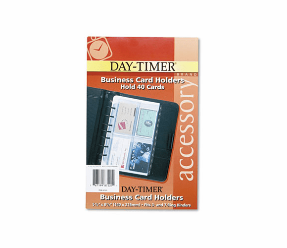 DTM87225 Business Card Holders for Looseleaf Planners, 5 1/2 x 8 1/2, 5/Pack By DAYTIMER'S INC.
