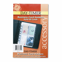 DTM87225 Business Card Holders for Looseleaf Planners, 5 1/2 x 8 1/2, 5/Pack By DAYTIMER'S INC.