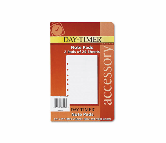 DTM87228 Lined Note Pads for Organizer, 5-1/2 x 8-1/2, 48 Sheets/Pack By DAYTIMER'S INC.