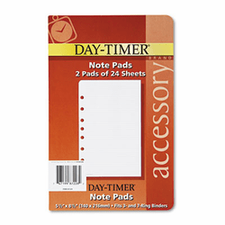 DTM87228 Lined Note Pads for Organizer, 5-1/2 x 8-1/2, 48 Sheets/Pack By DAYTIMER