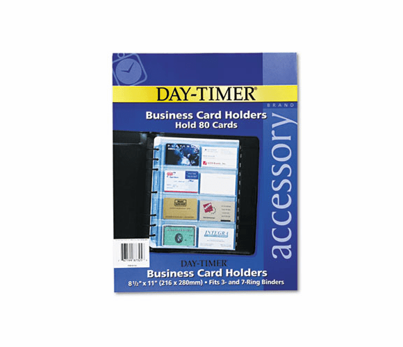 DTM87325 Business Card Holders for Looseleaf Planners, 8 1/2 x 11, 5/Pack By DAYTIMER'S INC.