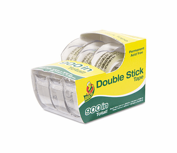DUC0021087 Permanent Double-Stick Tape, 1/2" x 300", 1" Core, Clear By SHURTECH
