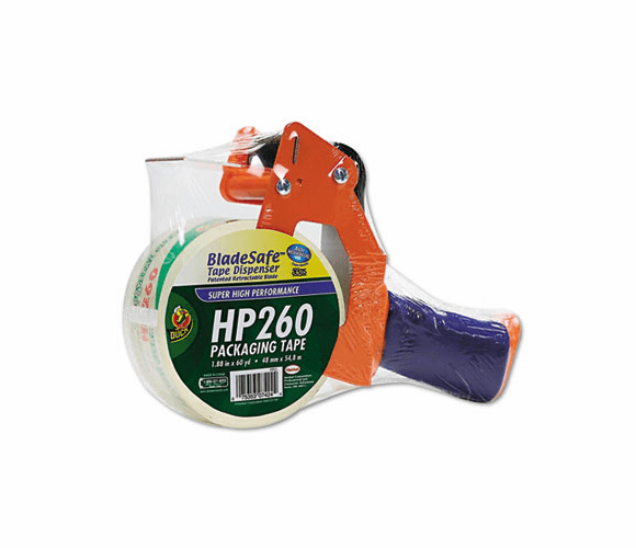 DUC1078566 Bladesafe Antimicrobial Tape Gun w/Tape, 3" Core, Metal/Plastic, Orange By SHURTECH