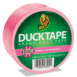 DUC1265016 Colored Duct Tape, 1.88" x 15 yds, 3" Core, Neon Pink By SHURTECH