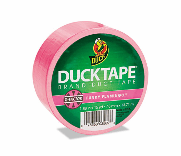 DUC1265016 Colored Duct Tape, 1.88" x 15 yds, 3" Core, Neon Pink By SHURTECH